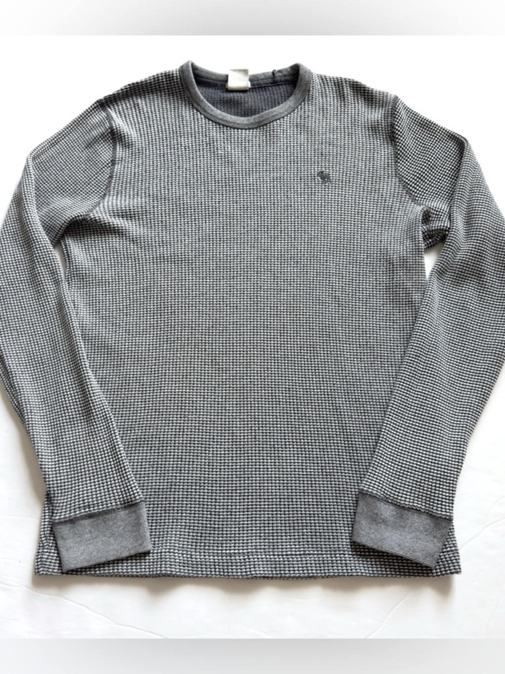 Abercrombie & Fitch Waffle Knit Muscle Shirt Mens Large Gray Thermal Moose